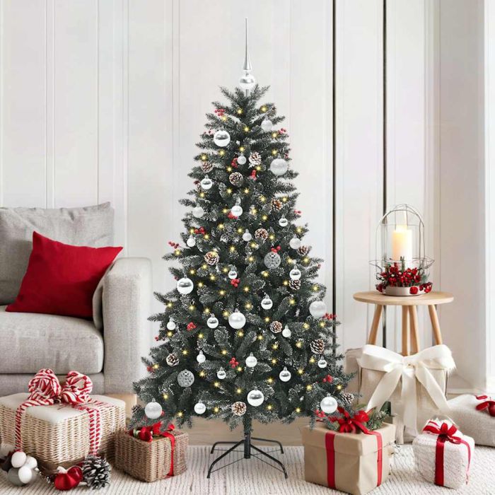 BRINLO Artificial Christmas Tree with 150 LEDs with Stand Green 150 cm