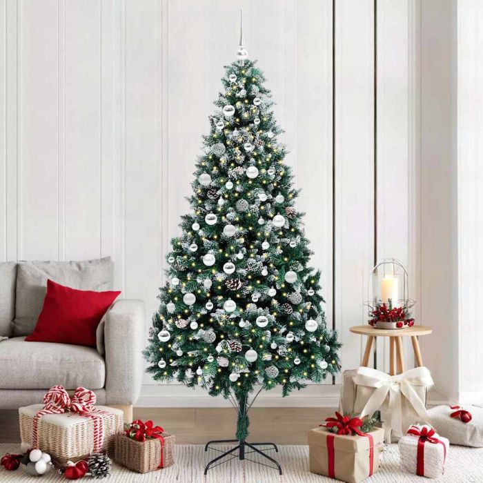 COSWIN Artificial Christmas Tree with 300 LEDs with Stand Green 210 cm