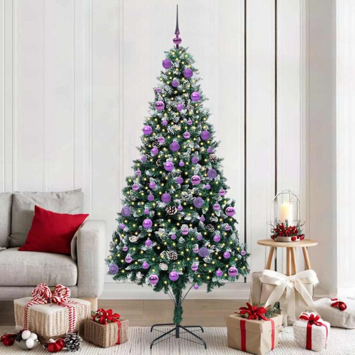 COSWIN Artificial Christmas Tree with 300 LEDs with Stand Green 210 cm