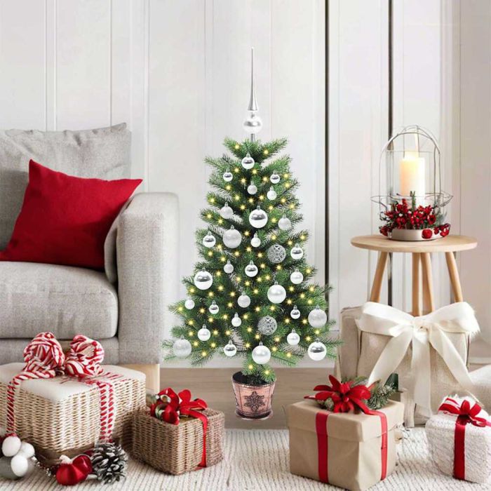BRISNO Christmas Tree with 150 LEDs with Stand Green 90 cm PE