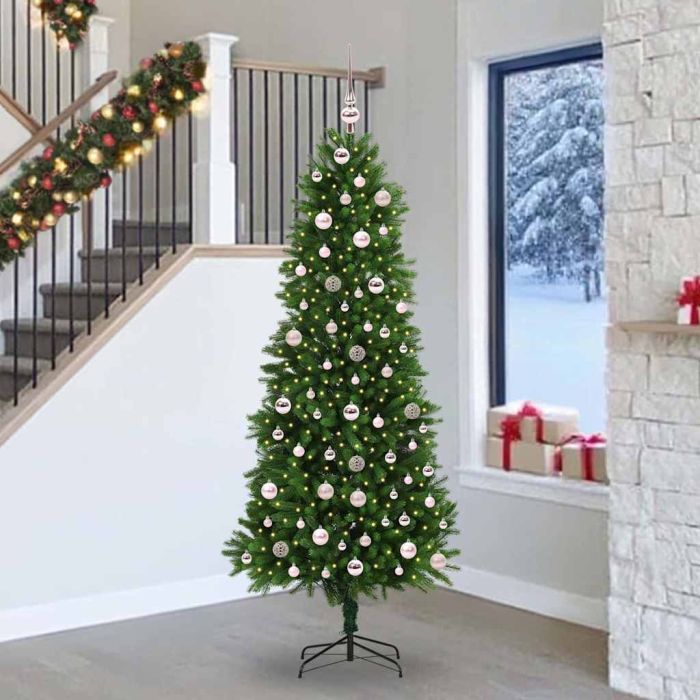 BRISNO Christmas Tree with 300 LEDs with Stand Green 240 cm PE