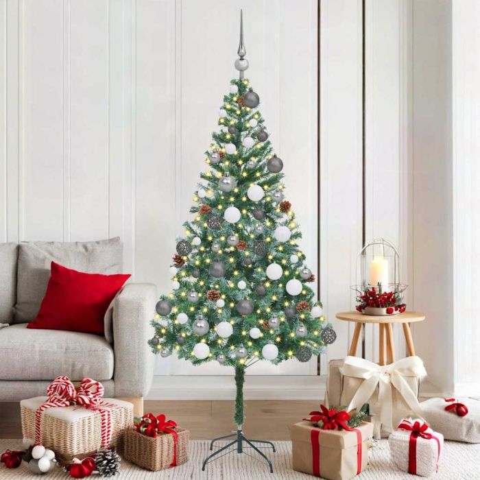 CHERLI Artificial Christmas Tree with Stand Green 180 cm PVC and Steel