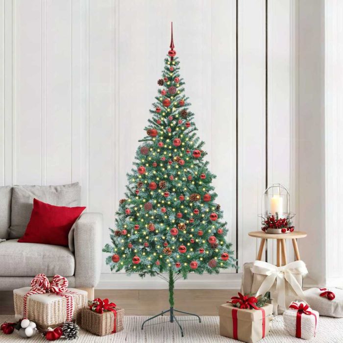 CHERLI Artificial Christmas Tree with Stand Green 210 cm PVC and Steel