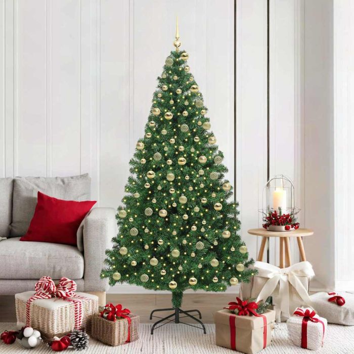 COSDEN Artificial Christmas Tree with 300 LEDs with Stand Green 180 cm
