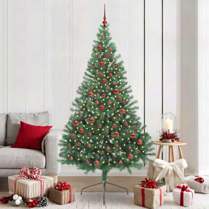 EMBERI Artificial Pre-lit Christmas Tree Green 210 cm PVC
