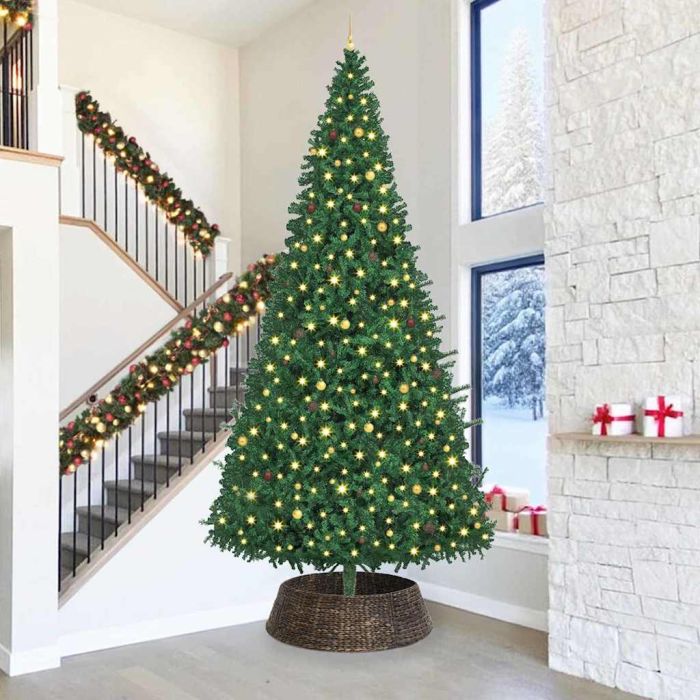 FROSTI Christmas Tree Collar Black 105 x 105 x 28 cm Water hyacinth