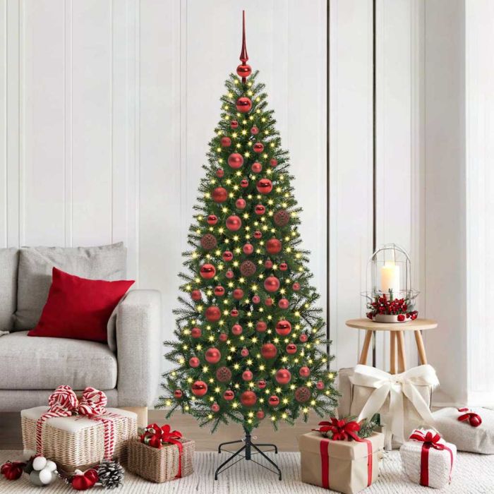 FLINRA Christmas Bauble Set with 300 LEDs 120 pcs Red Plastic