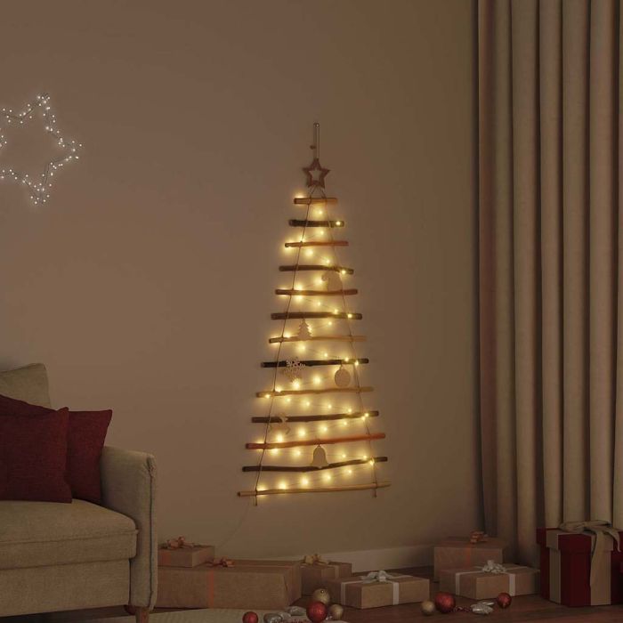 SLEEMA Christmas Tree with 50 LEDs Natural 120 cm Solid Ash wood