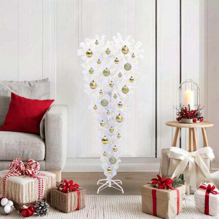 CUDWIN Artificial Christmas Tree with Stand White 120 cm PVC and Steel