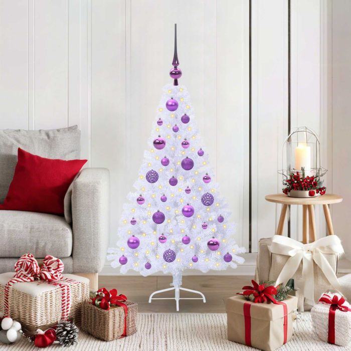 FLURRA Artificial Christmas Tree with Stand White 120 cm PVC and Steel