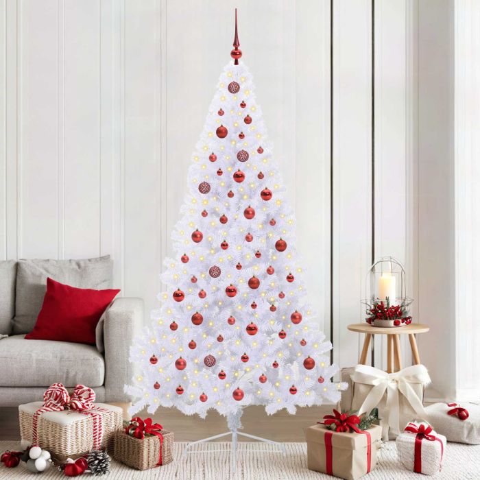 FLURRA Artificial Christmas Tree with Stand White 210 cm PVC and Steel