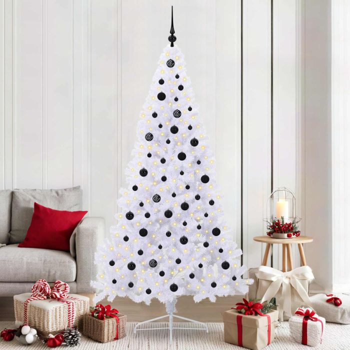 FLURRA Artificial Christmas Tree with Stand White 210 cm PVC and Steel