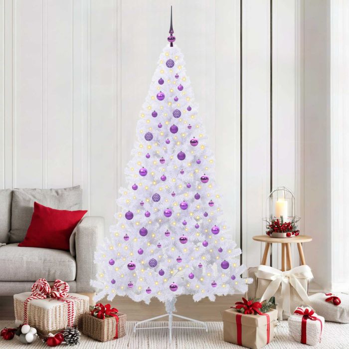 FLURRA Artificial Christmas Tree with Stand White 210 cm PVC and Steel