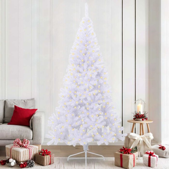 FLURRA Artificial Christmas Tree with Stand White 240 cm PVC and Steel