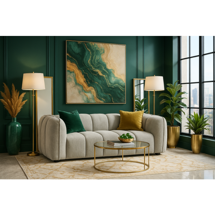 SERINZE Fabric 3 Seater Sofa - Grey