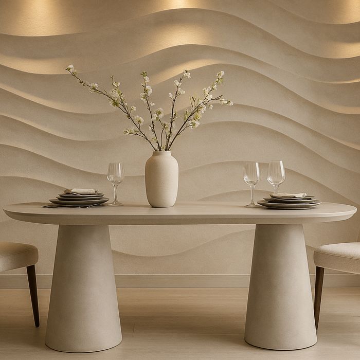 BELLHAVEN Oval Dining Table - Cream