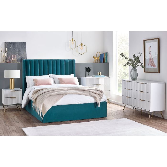 Golden Legs Murano 3 Drawer Chest - White Matt