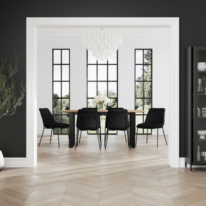 ANTIVA Dining Table Set with 4 Chairs - Black