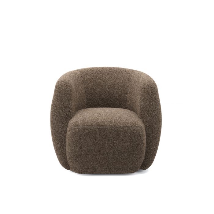 CLAVEN Sherpa Fabric Tub Chair - Brown