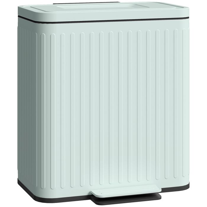 HERON 40L Dual Compartment Rubbish Bin Green