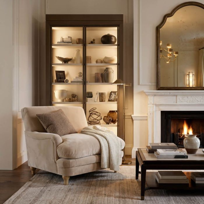PEKLONE Chenille Armchair - Sahara