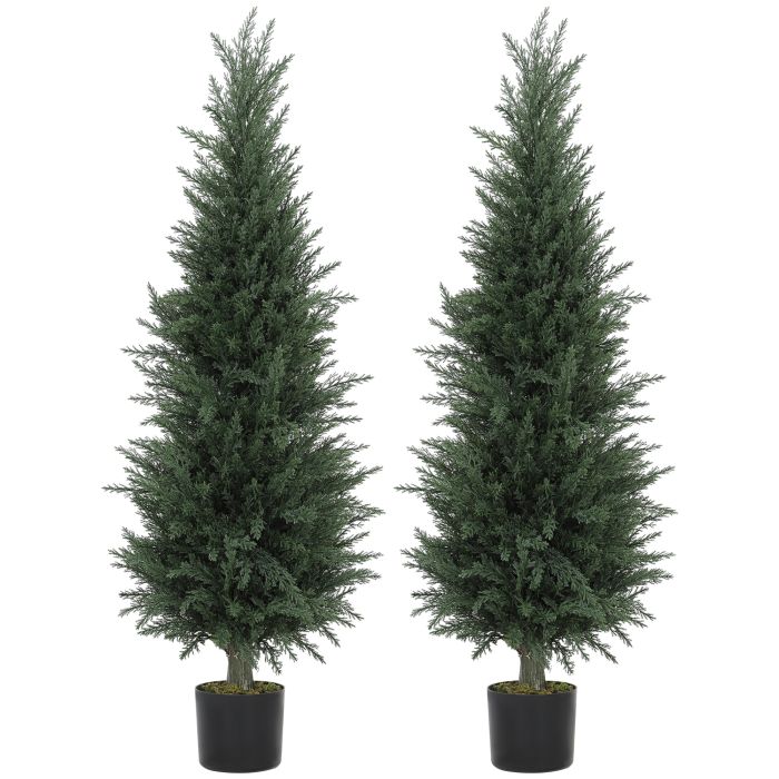 HERON Set of 2 Decorative Artificial Cypress Tree 120cm 638 Leaves
