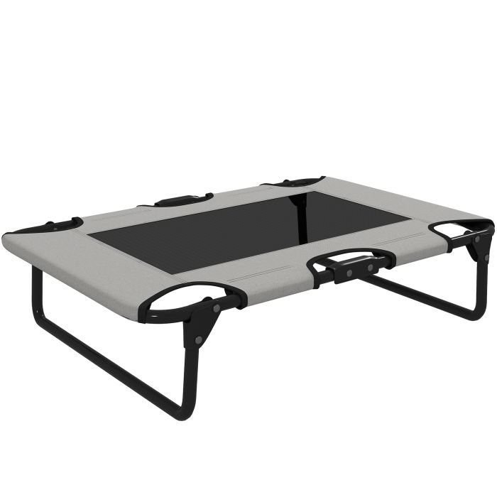 PAWSTER Portable Raised Dog Bed Breathable Mesh Light Grey Small