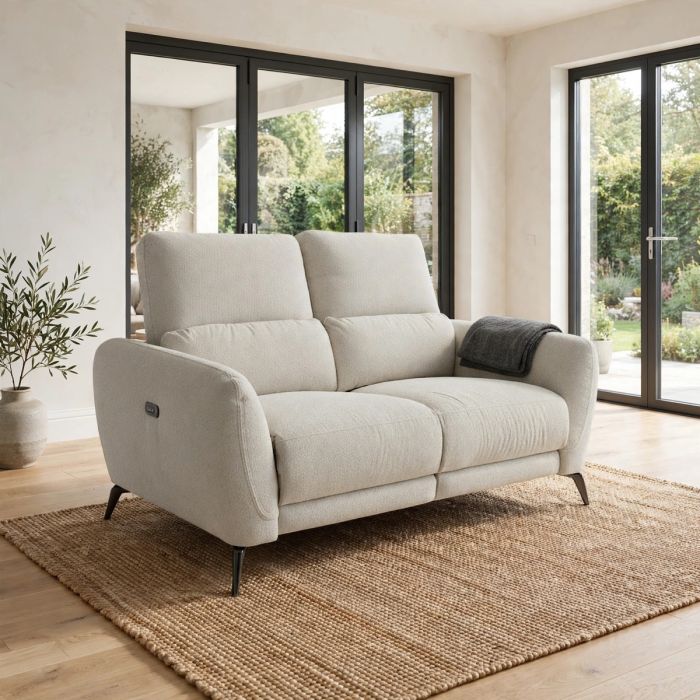 ESVIRO Fabric 2 Seater Electric Recliner Sofa - Beige