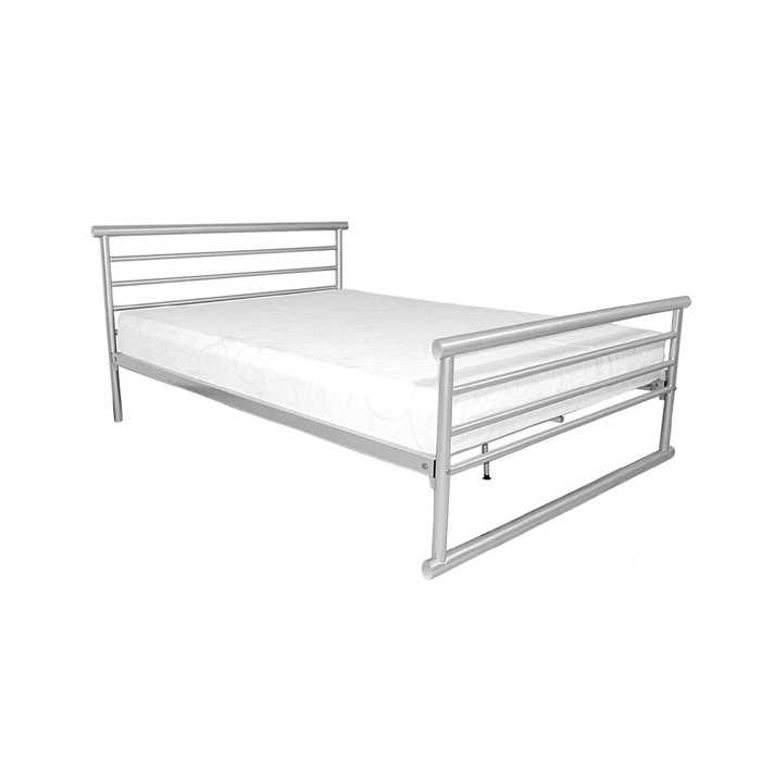 Dorchester Metal Frame Double Bed - Silver