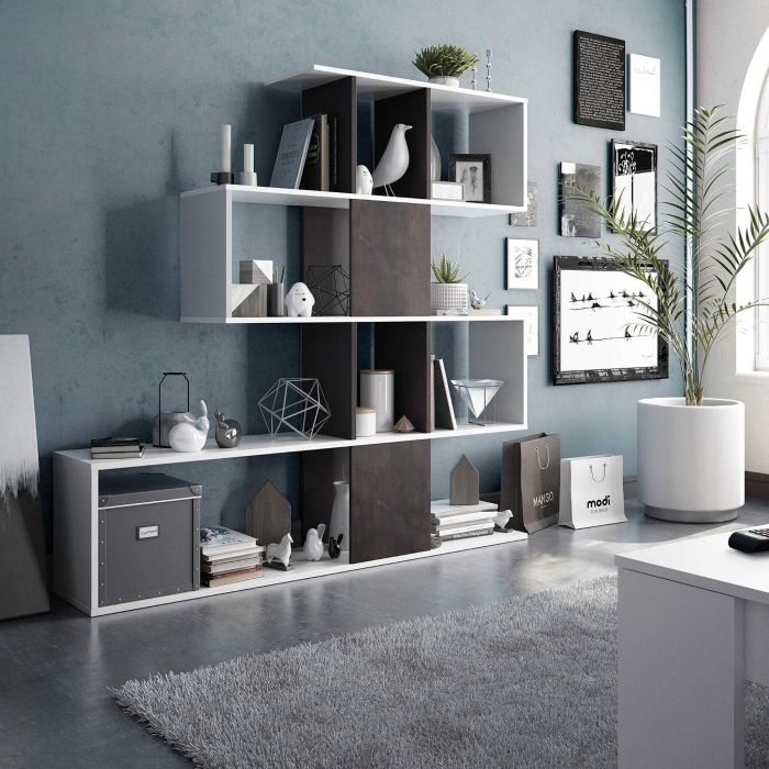 Cordobelle Oxide Dark Brown and Artic White Bookcase - Dark Brown