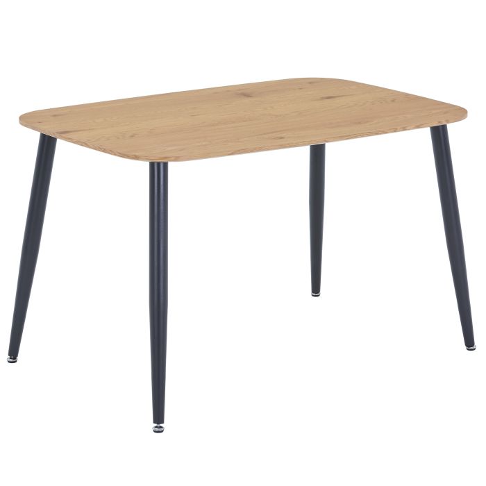 NEXO Rectangular Dining Table with Light Oak Top - Oak and Black