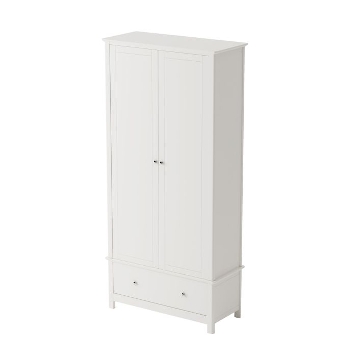 FAYRA 2 Door Wardrobe with 1 Drawer White - 90cm