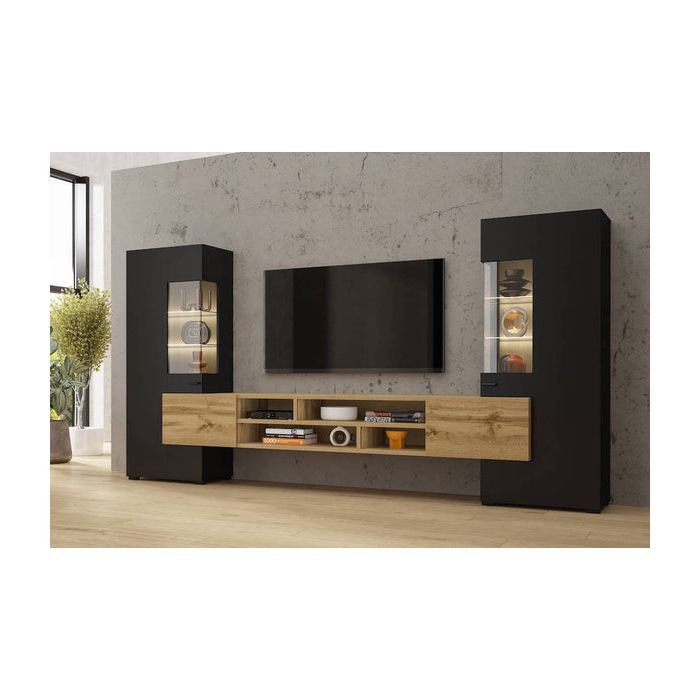 TV Cabinet - DAVEY TV Unit Black 270cm