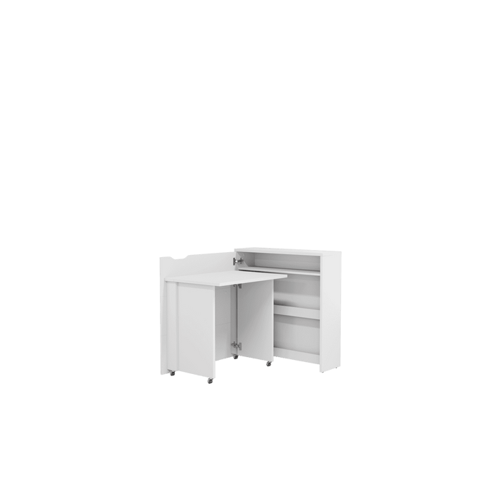 Office Desk - WILLA Convertible Hidden Desk Left Side White Matt 90cm