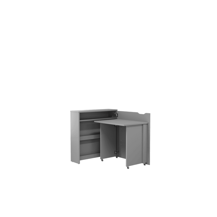 Office Desk - WILLA Convertible Hidden Desk Right Side Grey 90cm