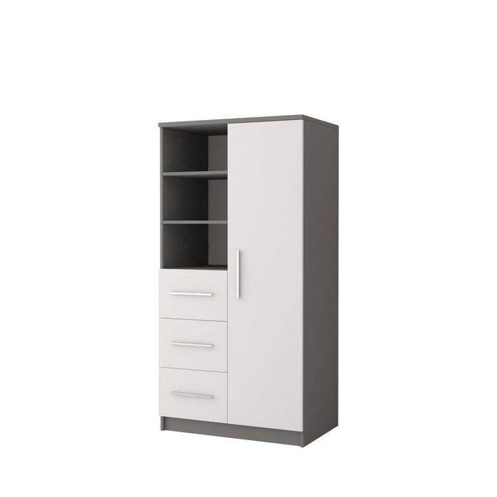 Display Rack - BRAYDEN Display Cabinet Grey Matt 80cm