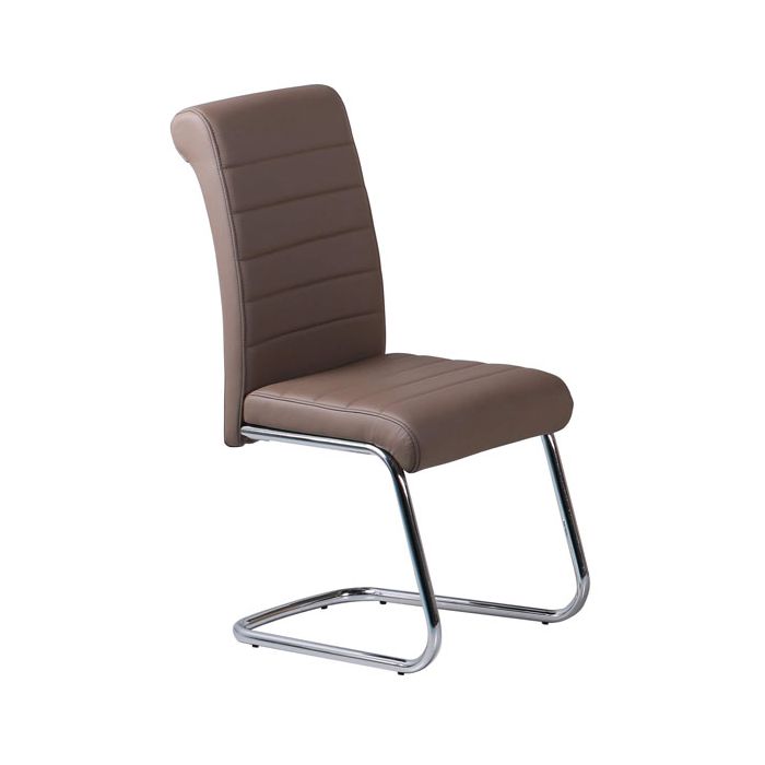 Axminster Leather Effect Dining Chairs 2 Pieces - Brown