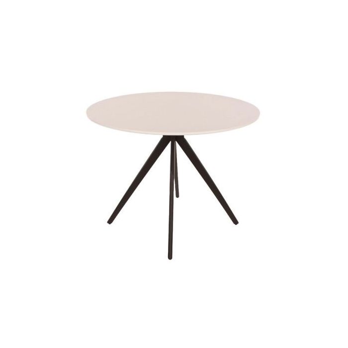 Emilie Round Dining Table with Adjustable Tubular Legs - White
