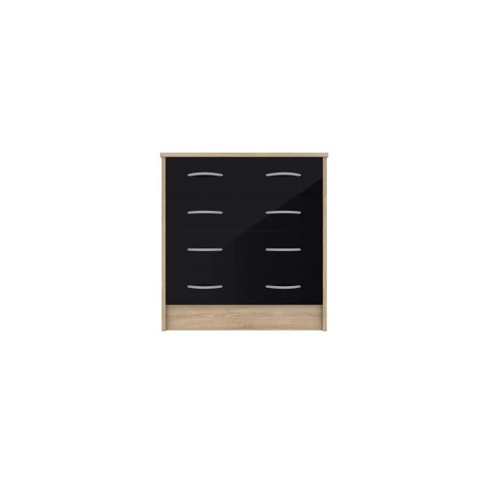 Black Chest of Drawers - BLACKPOOL Medium Chest 4 Drawers
