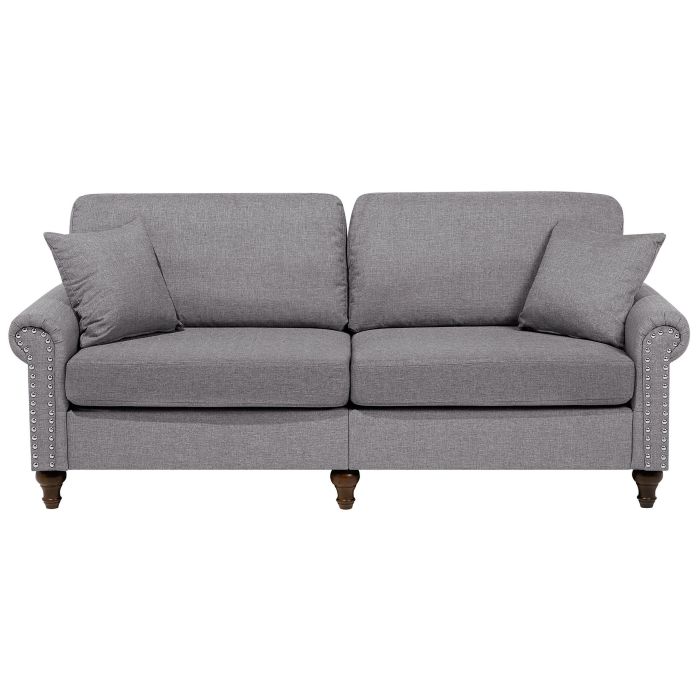 3 Seater Fabric Sofa Grey OTRA II