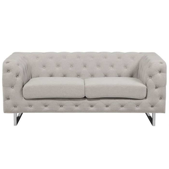 2 Seater Fabric Sofa Beige VISSLAND