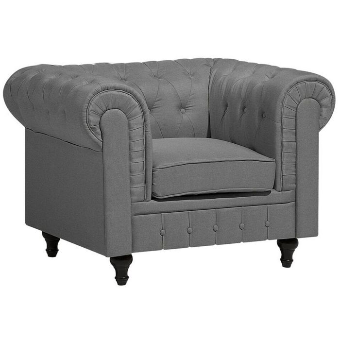 Fabric Armchair Grey CHESTERFIELD Big