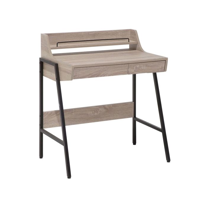2 Drawer Home Office Desk with Shelf 73 x 48 cm Light Wood BROXTON