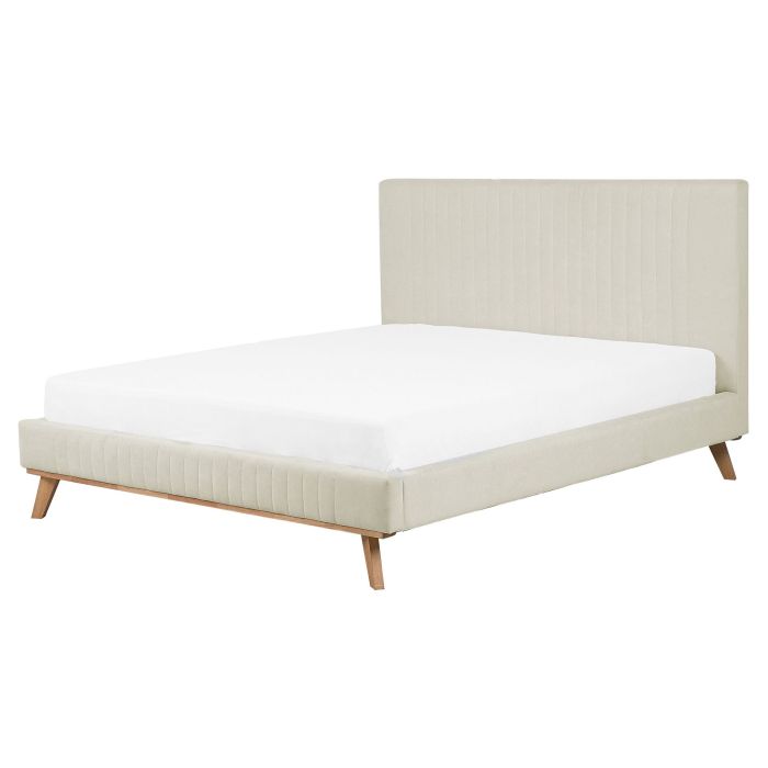 Chenille EU King Size Bed Beige TALENCE