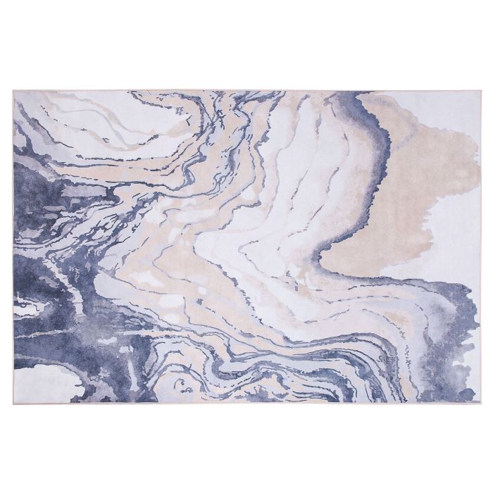 Area Rug 140x200cm Blue with Beige