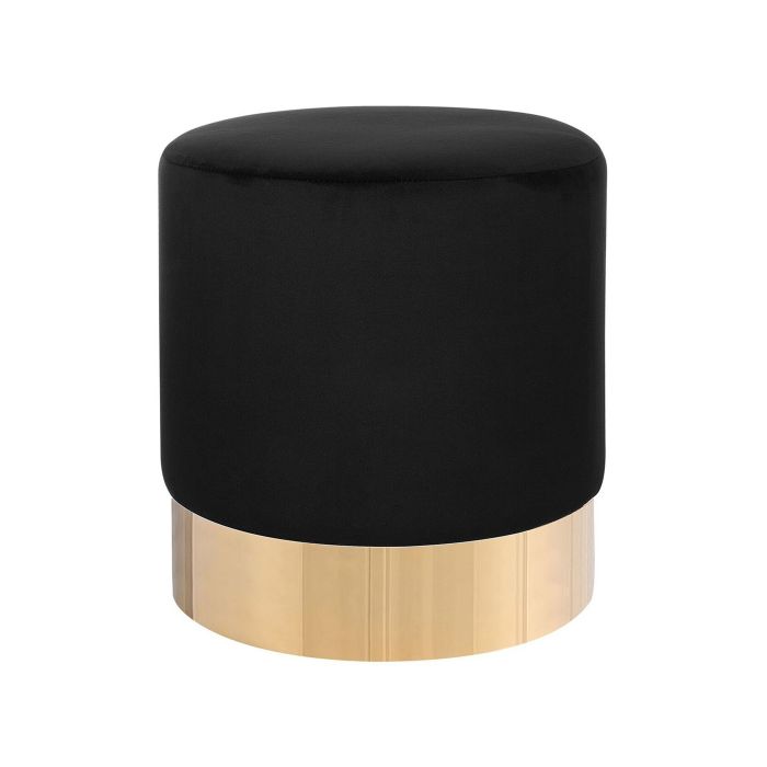 Velvet Pouffe Black SOPHIA