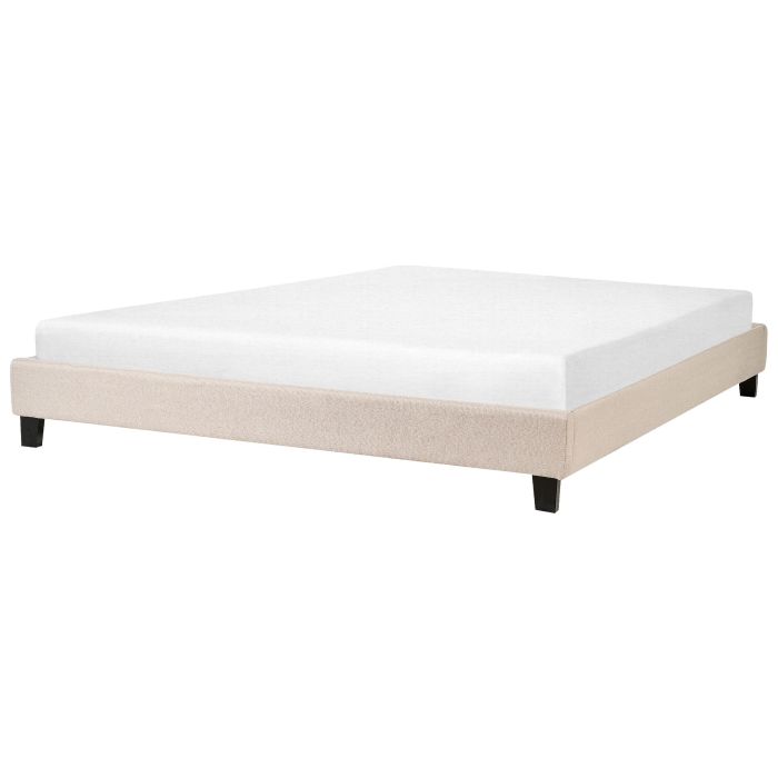 Fabric EU Super King Size Bed Beige ROANNE