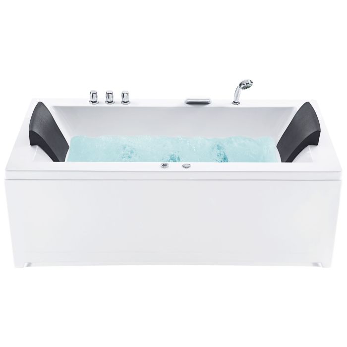 Left Hand Whirlpool Bath with LED 1830 x 900 mm White VARADERO