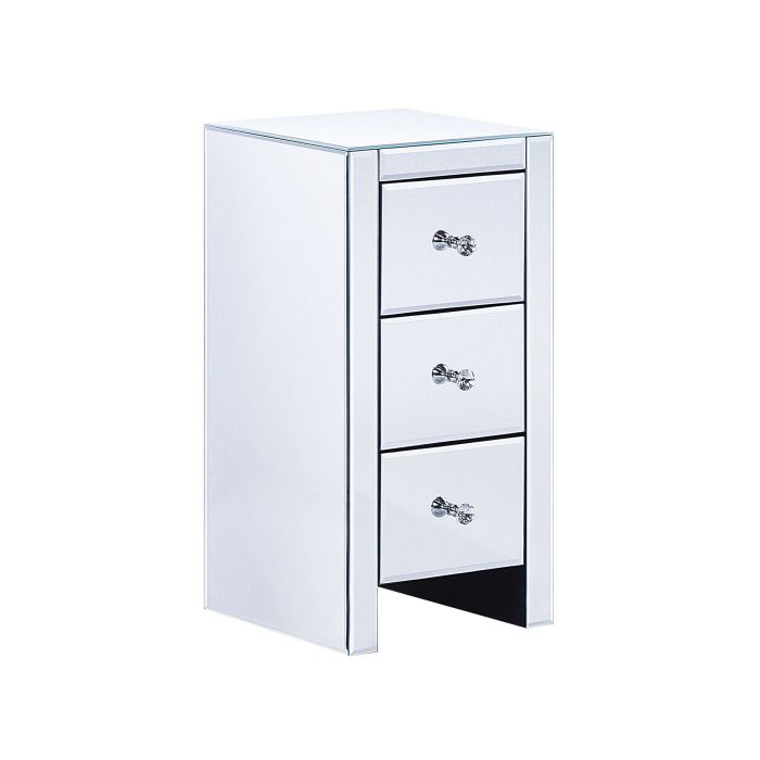 3 Drawer Mirrored Chest Silver LORRIS