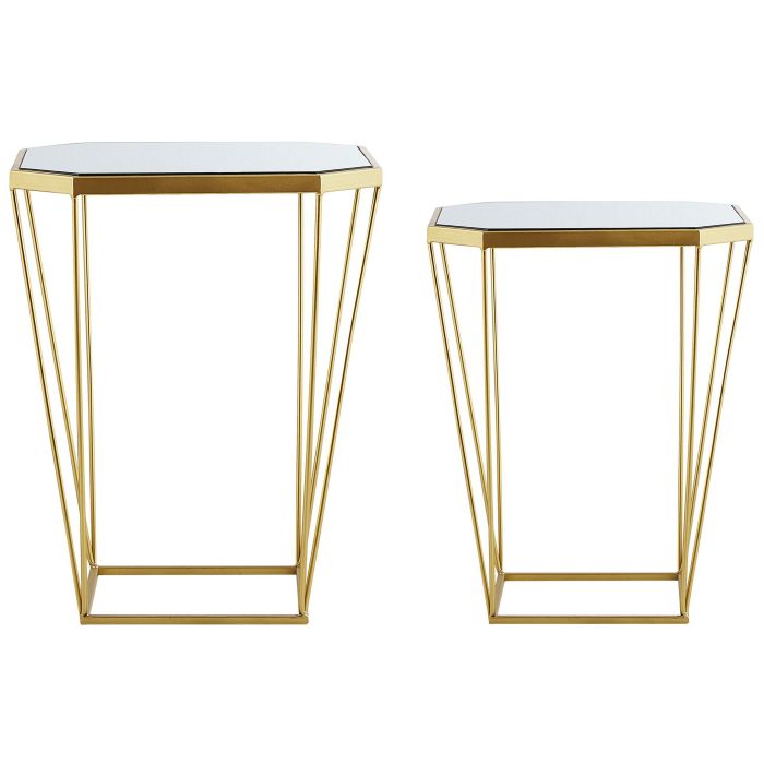 Set of 2 Side Tables Metal Gold SIERRA